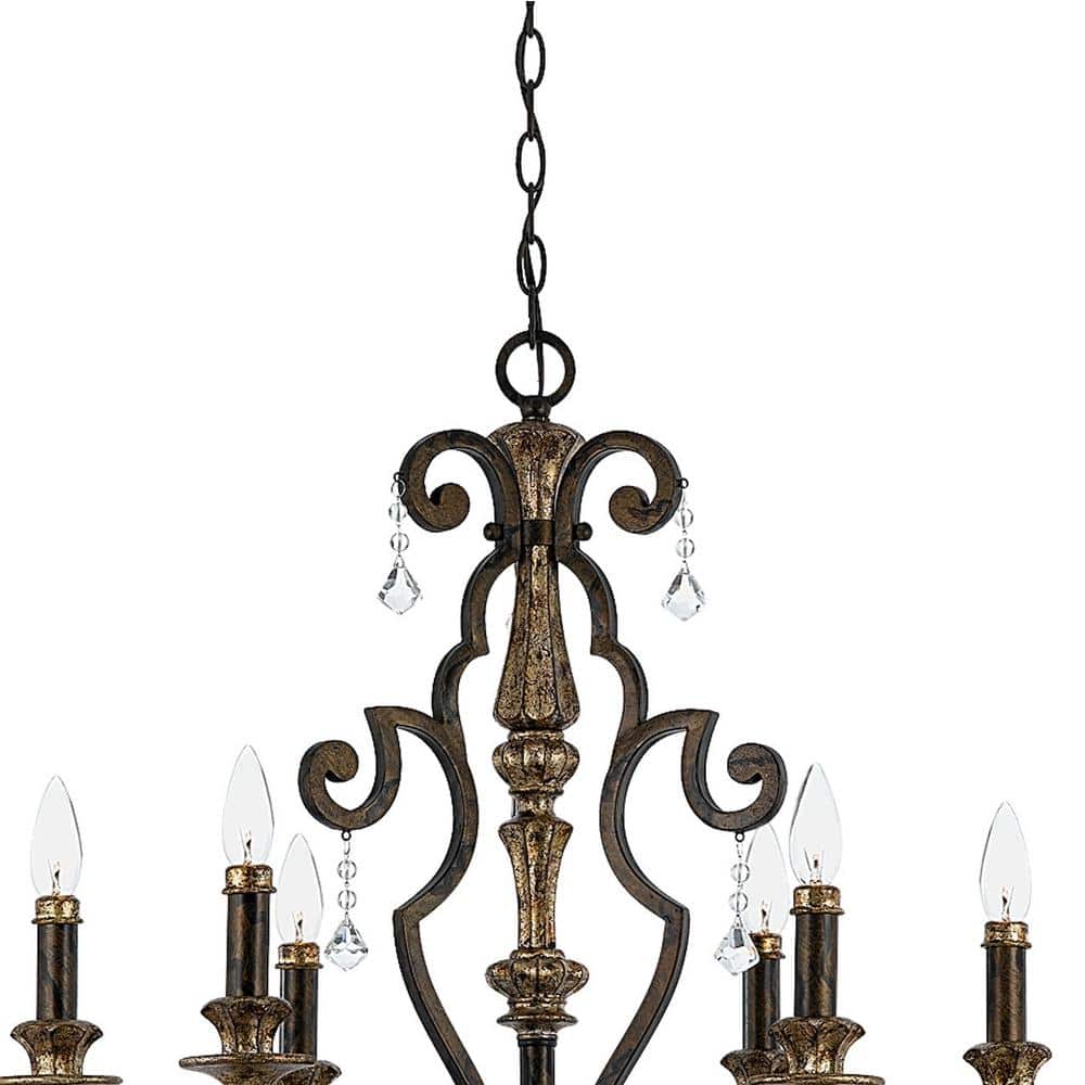Bronze Crystal 6-Light Mini Candle Chandelier