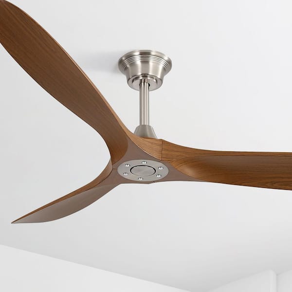 60 in. Indoor/Outdoor Nickel Ceiling Fans with Remote Control, 3-ABS Blade, Quiet DC Motor, Timer, 6-Speed