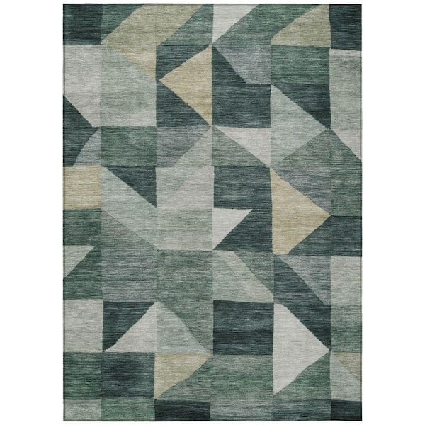 Chantille Machine Washable Indoor/Outdoor Abstract ACN2373 Basil 8 ft. x 10 ft. Area Rug