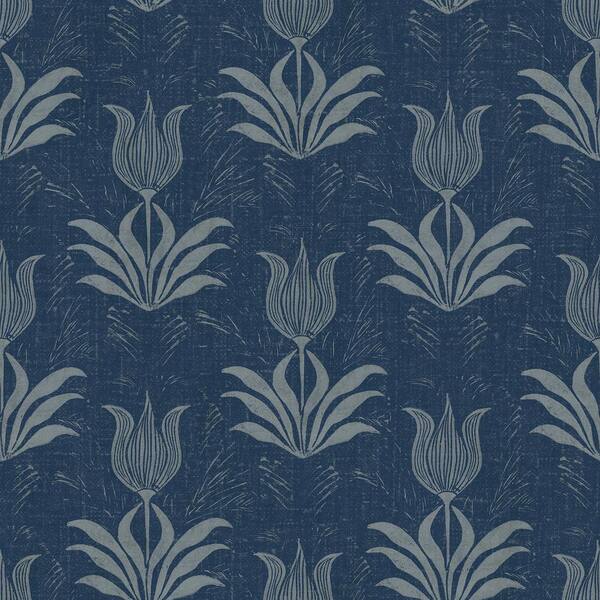 NuWallpaper Parrot Tulip Blue Matte Vinyl Peel and Stick Wallpaper