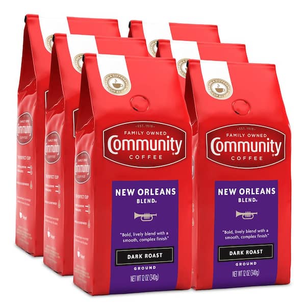 Community Coffee 12 oz. New Orleans Blend Special Dark Roast Premium Ground Coffee (6-Pack)