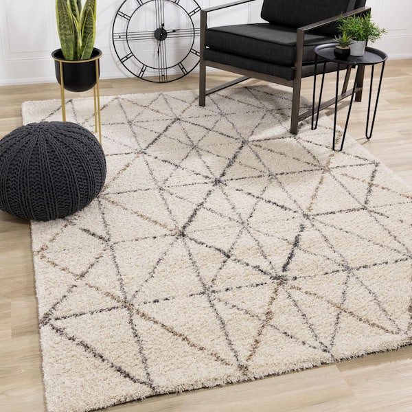 Aura Collections 8 ft. x 11 ft. Beige Tribal/Southwestern Indoor Area Rug