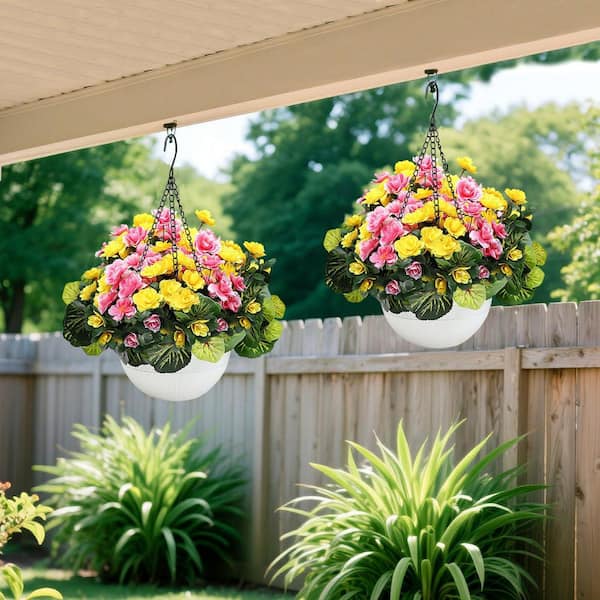 23.6 in. H Multi-Colored Artificial Mixed Flower with Basket