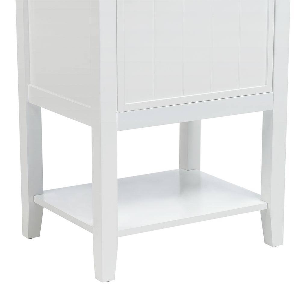 20 in. White Solid Wood Freestanding Bath Vanity with Ceramic Sink