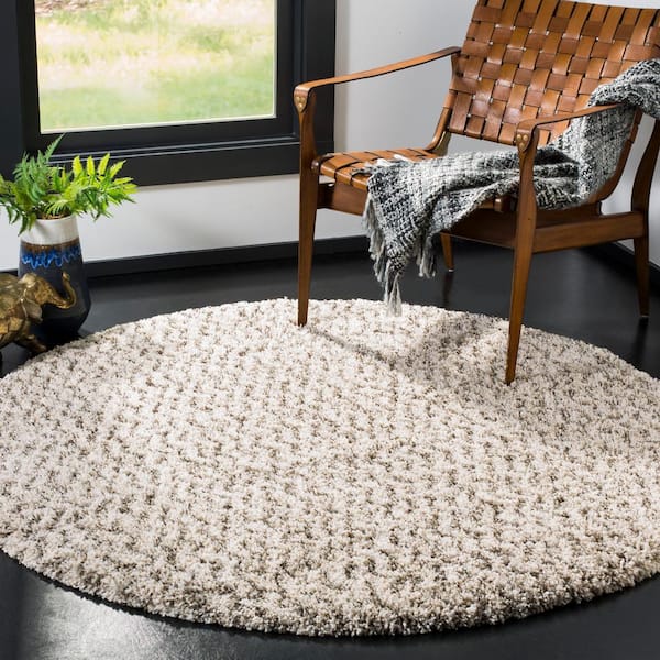 SAFAVIEH Braided Ivory/Steel Gray 7 ft. x 7 ft. Round Solid Area Rug  BRD256A-7R - The Home Depot