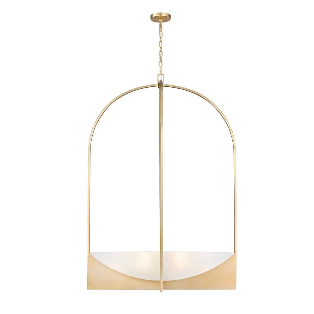 Modern Gold and Black 8-Light Steel Chandelier with Red Shades