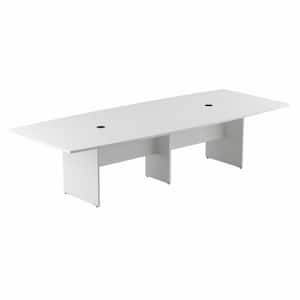 119.21 in. Boat Top White Conference Table Desk