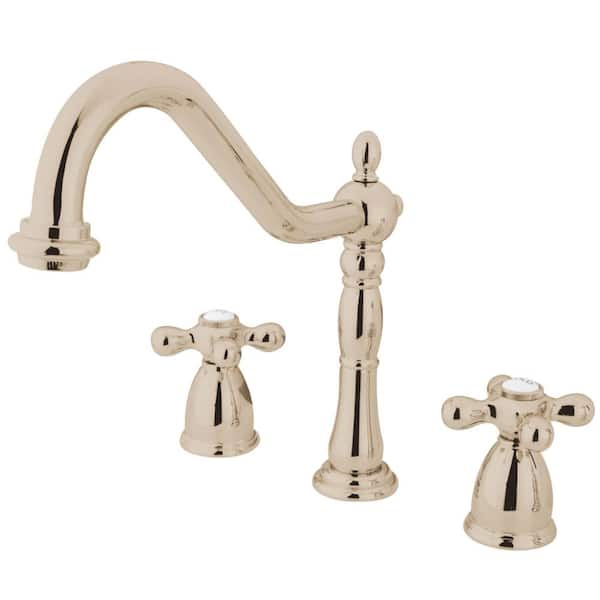 Kingston Brass Heritage 2-Handle Standard Kitchen Faucet in Polished Nickel