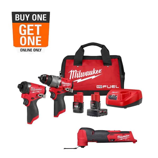 M12 FUEL 12-Volt Li-Ion Brushless Cordless Hammer Drill/Impact Driver Combo Kit (2-Tool) with Oscillating Multi-Tool