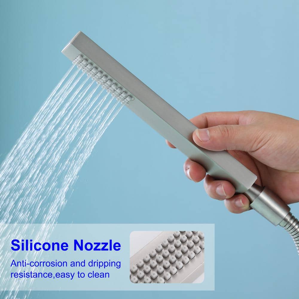 Brushed Nickel Freestanding Tub Faucet with Hand Shower