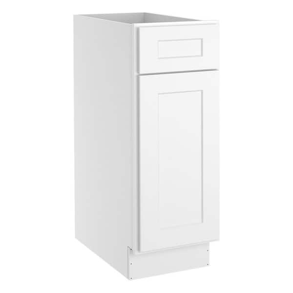 HOMEIBRO 12 in. W x 24 in. D x 34.5 in. H in Shaker White Plywood Ready to Assemble Base Kitchen Cabinet with 1-Drawer 1-Door