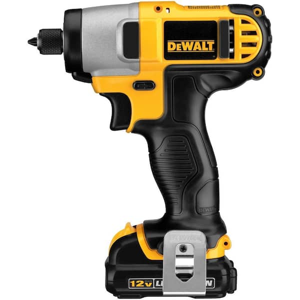 DEWALT 12-Volt MAX Lithium-Ion Cordless 1/4 in. Impact Driver Kit with (2) Batteries 1.5Ah, Charger and Contractor Bag