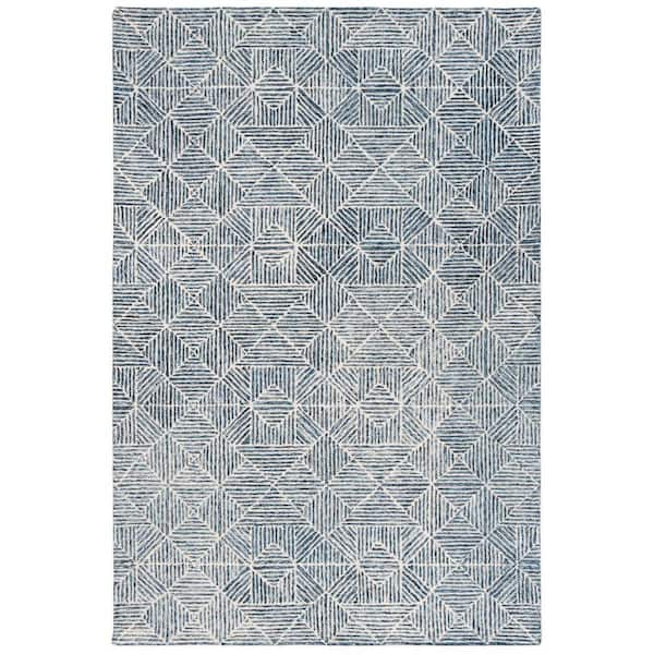 SAFAVIEH Abstract Blue 5 ft. x 8 ft. Geometric Area Rug ABT763M-5 - The ...