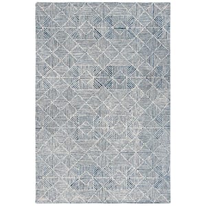 Abstract Blue 6 ft. x 9 ft. Geometric Area Rug