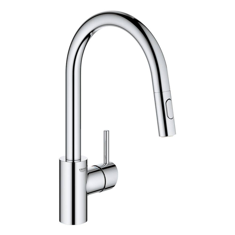 Chrome Modern Pull-Down Single Handle Kitchen Faucet
