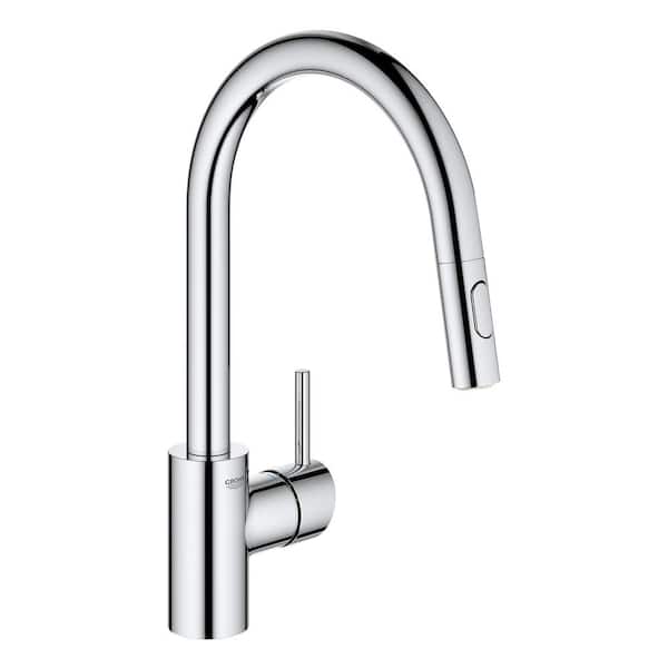 Op de een of andere manier Dubbelzinnigheid onderzeeër GROHE Concetto High Spout Single-Handle Dual Spray Pull-Out Sprayer Kitchen  Faucet 1.75 GPM in StarLight Chrome 3134910E - The Home Depot