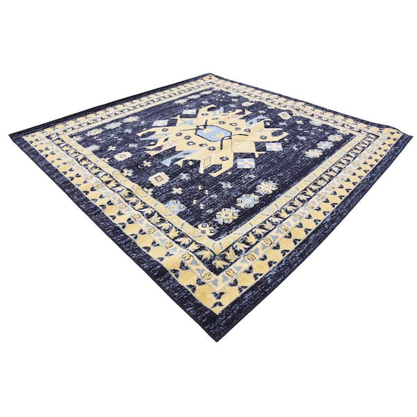 Taftan Oasis Navy Blue 8' 0 x 8' 0 Square Rug