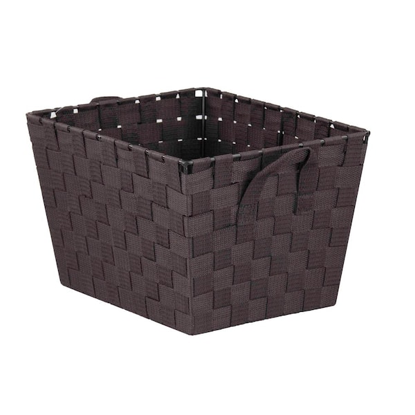Home Basics 8 in. H x 10 in. W x 12 in. D Brown Fabric Cube Storage Bin