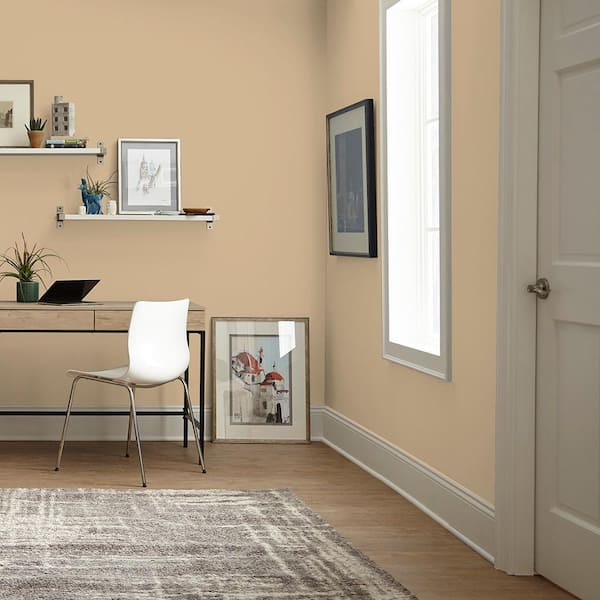 BEHR PREMIUM PLUS 8 oz. #N290-2 Authentic Tan Satin Enamel  Interior/Exterior Paint & Primer Color Sample B370016 - The Home Depot