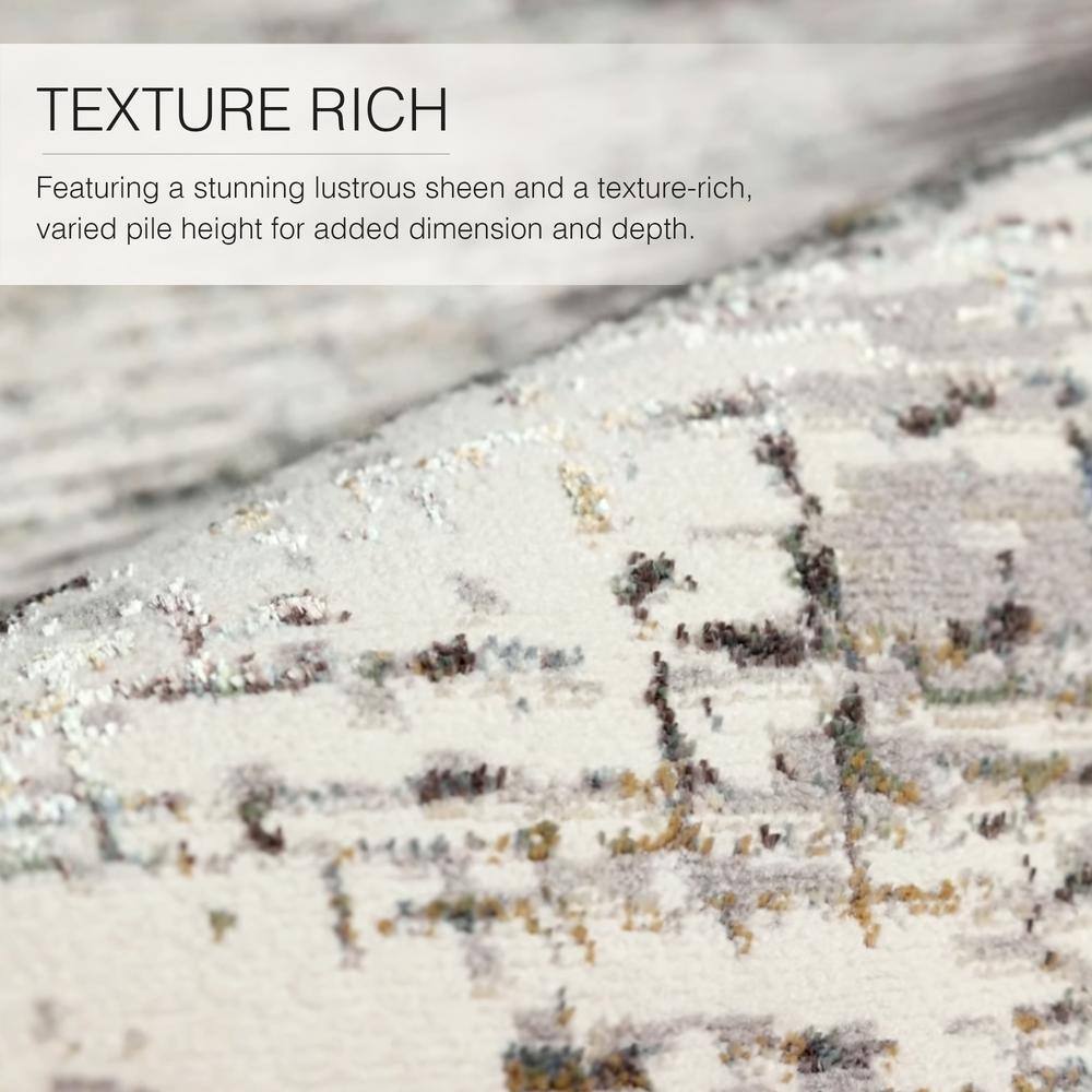 Gray Abstract 8' x 10' Stain-Resistant Synthetic Area Rug