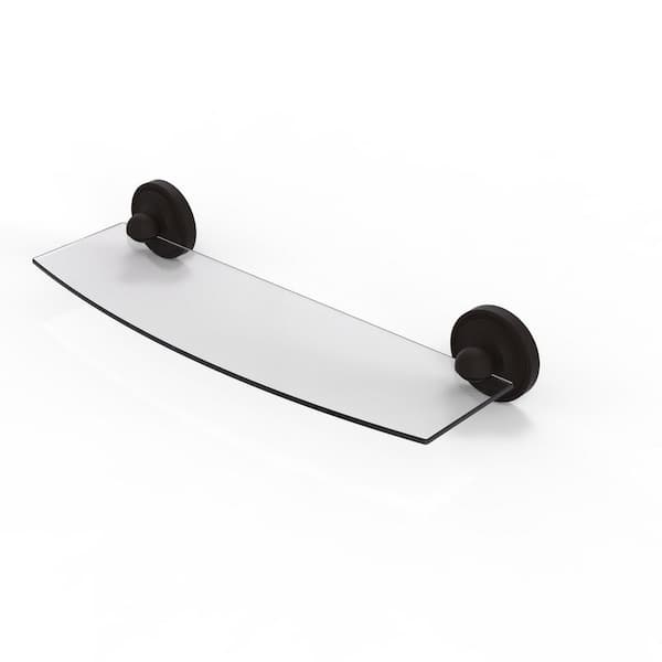 Allied Brass Prestige Regal 18 in. L x 3 in. H x 5 in. W Clear Glass Bathroom Shelf in Oil Rubbed Bronze
