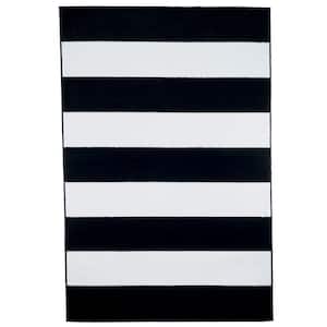 Stripe Black 4 ft. x 6 ft. Area Rug