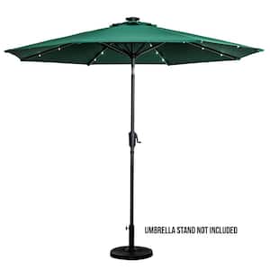 Sun Ray, 9 ft. Market, Solar, Tilt, Round Patio Umbrella in Hunter Green