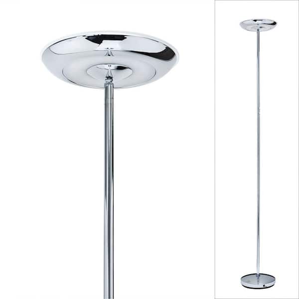 Homeglam Ufo 72 In H Chrome Finish 30, Led Torchiere Floor Lamp With Dimmer