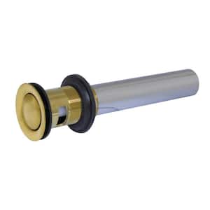 Push Pop-Up Bathroom Sink Drain with Overflow, Brushed Brass