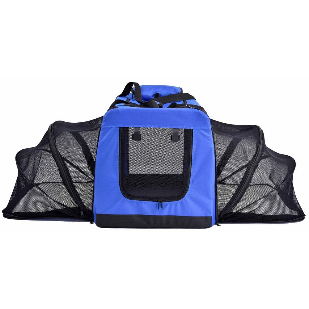 Extra Small Blue Nylon Soft-Folding Expandable Pet Crate