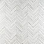 Auburn White 11.33 in. x 12.87 in. Polished Marble Floor and Wall Mosaic Tile (2.02 sq. ft./Each)