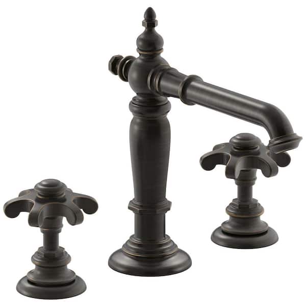 KOHLER Artifacts 6.625 in. Bathroom Sink Spout with Column Design in Oil-Rubbed Bronze