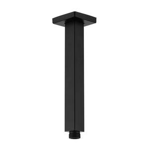 8 in. Square Ceiling Mount Standard Shower Arm and Flange, Matte Black