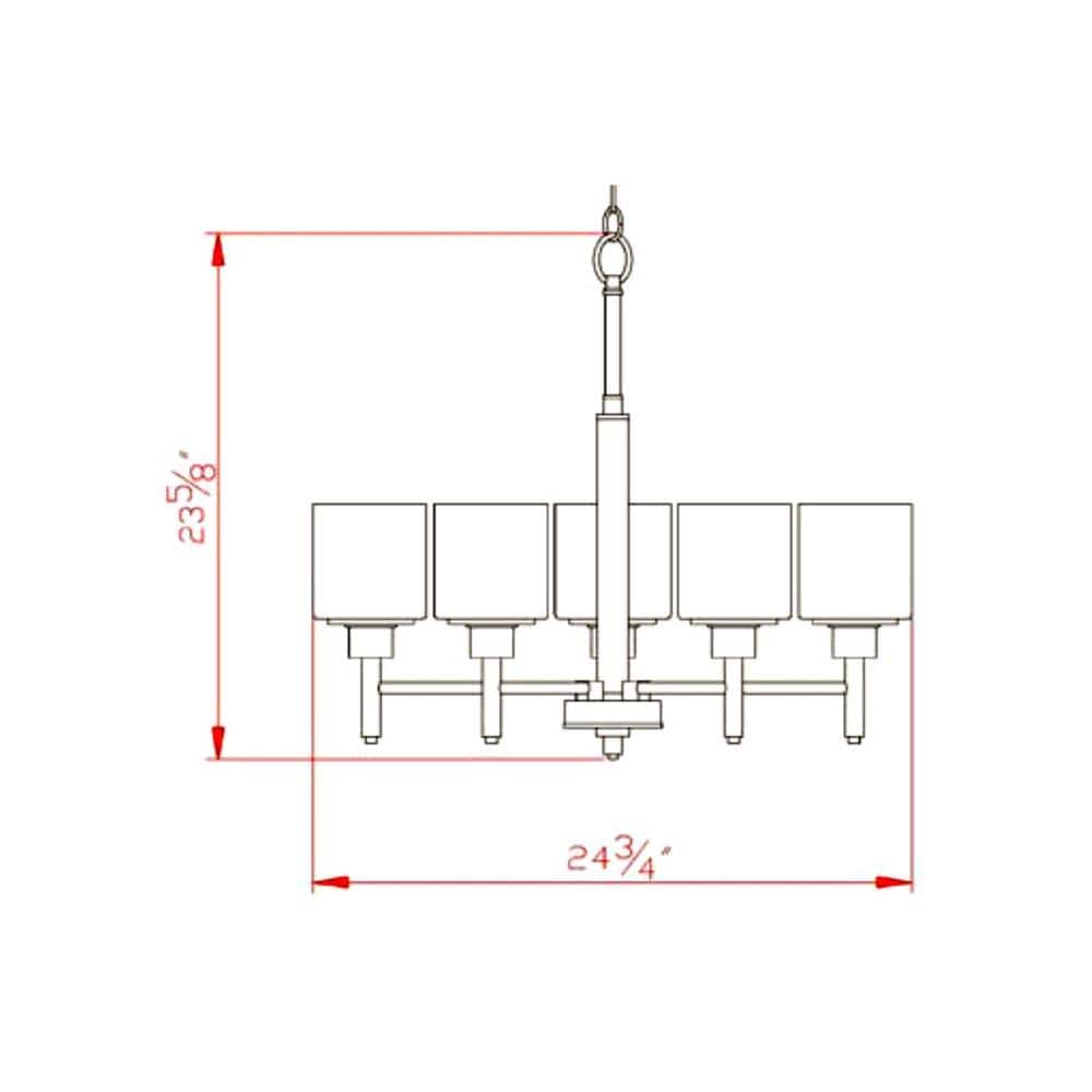 Aubrey Mini 5-Light Chandelier with Frosted Glass, Satin Nickel