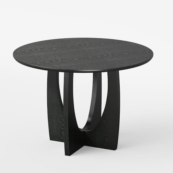 Arch Black Colored Wood 42" 4 Legs Cross Base Dining Table for 4