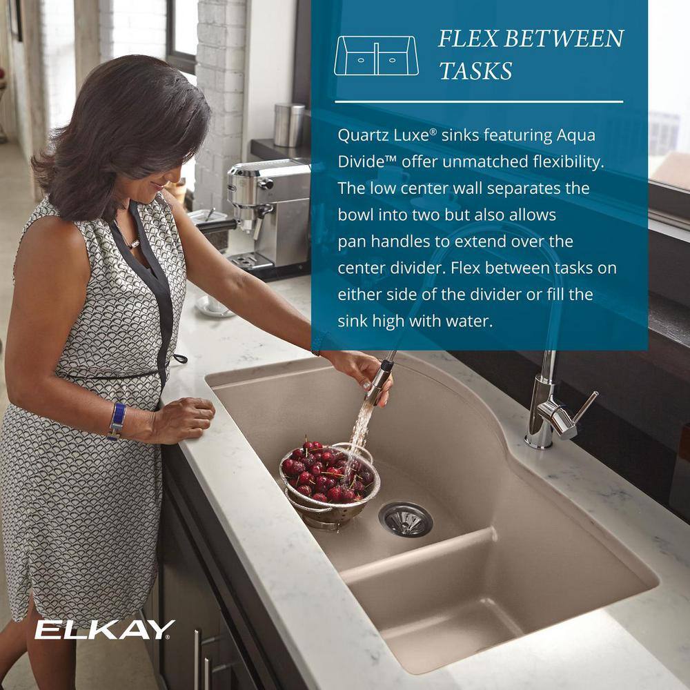 Graphite Quartz Double Bowl Undermount Kitchen Sink