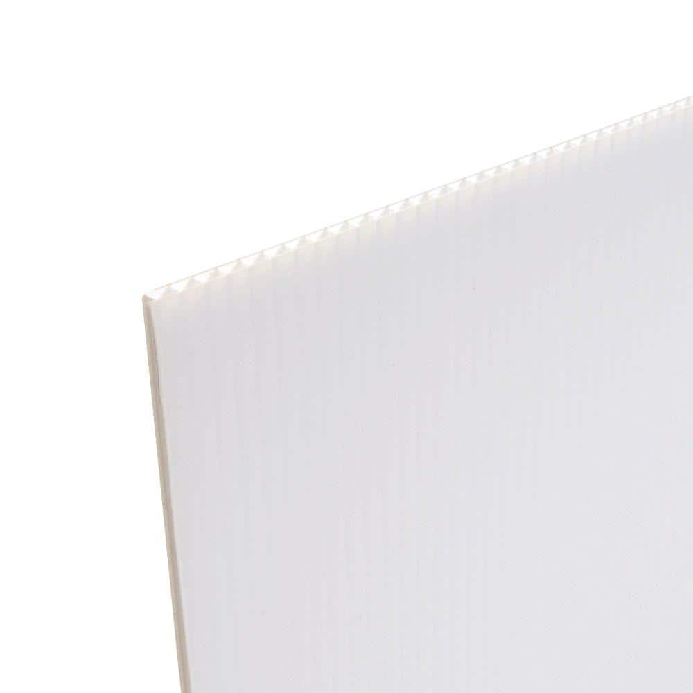 Coroplast 48 in. x 96 in. x 0.157 in. (4mm) White Corrugated Twinwall  Plastic Sheet CP4896S - The Home Depot