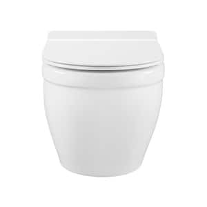 Ivy Wall Hung Elongated Toilet Bowl Only 0.8/1.28 GPF Dual Flush in White