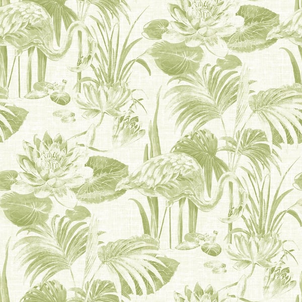A-Street Prints Frolic Green Lagoon Green Wallpaper Sample
