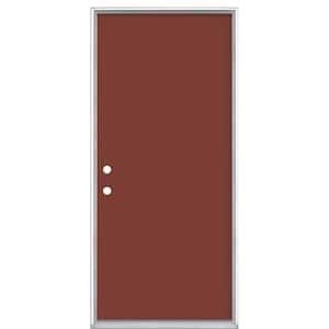 36 in. x 80 in. Flush Right-Hand Inswing Red Bluff Painted Steel Prehung Front Exterior Door No Brickmold