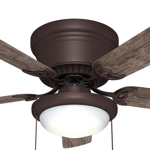 LED Espresso Bronze Flush Mount Indoor Reversible Hugger Ceiling Fan 52 in 