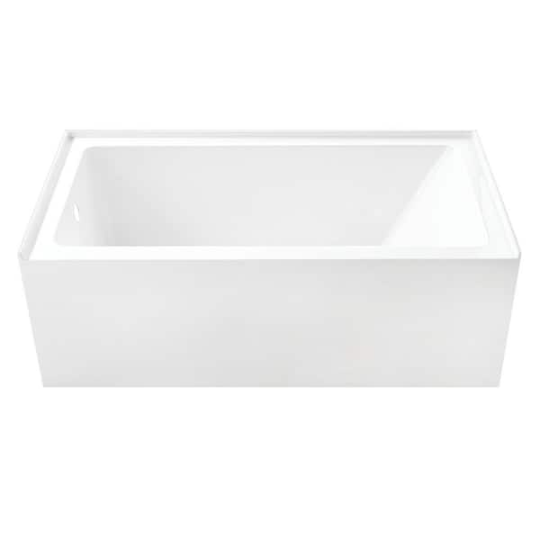 Kingston Brass 60 in. x 31 in. Soaking Bathtub with Left Drain in White ...