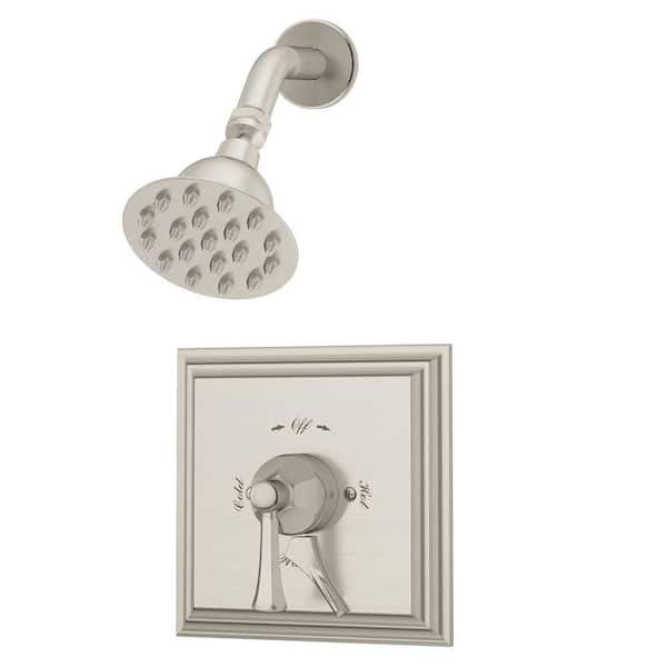 Symmons Canterbury Single-Handle 1-Spray Round Shower Faucet in Satin Nickel (Valve Included)