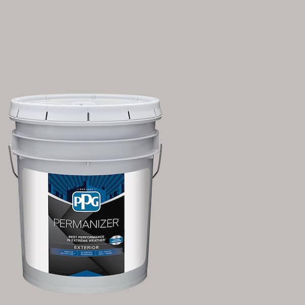 PERMANIZER 5 gal. PPG1005-3 Gray Shadows Flat Exterior Paint