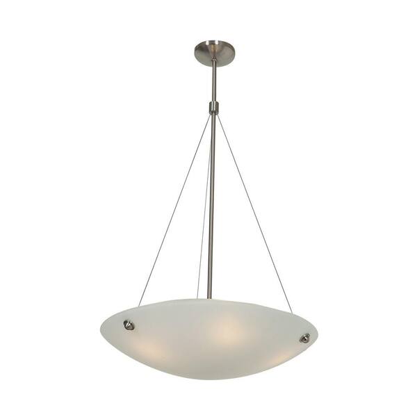 Access Lighting Noya 4-Light Stainless Steel Pendant with White Glass Shade