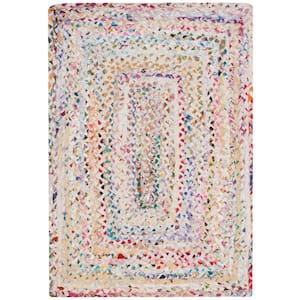 Braided Ivory/Multi Doormat 2 ft. x 3 ft. Border Area Rug