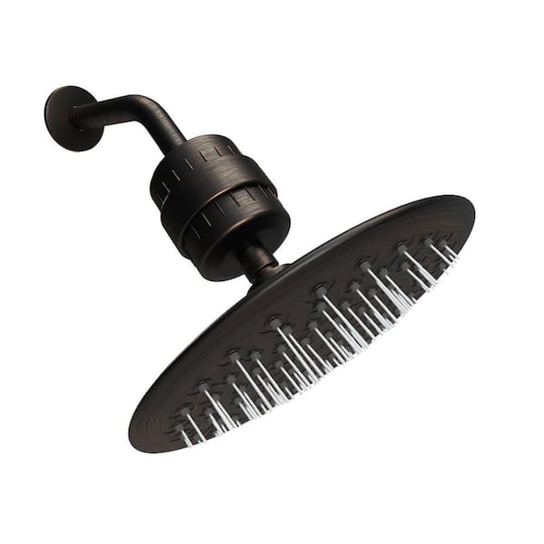 9.5 in. Round Shower Filter Head with Water Filter Cartridge Reduces Chlorine High Pressure, Bronze