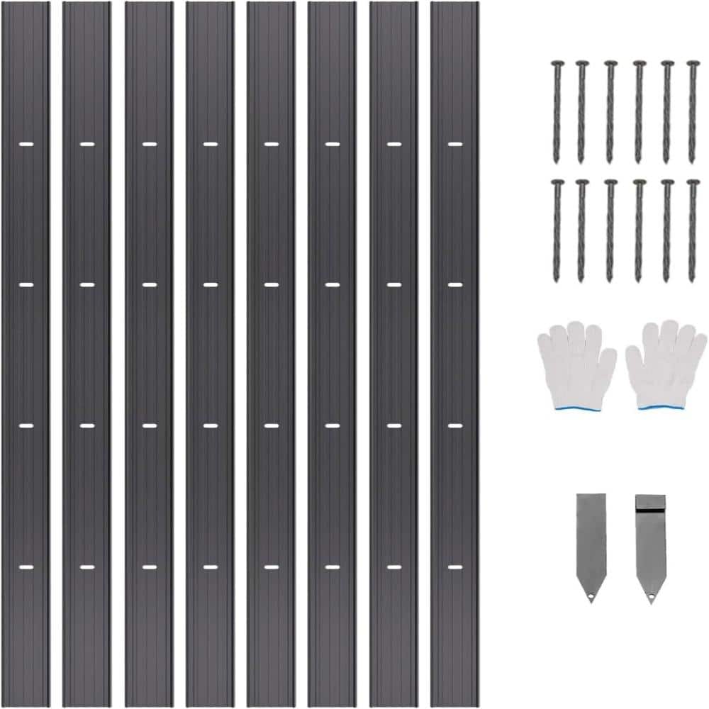 "8-Pack 72"" Rust-Resistant Aluminum Alloy Metal Landscape Edging, Bendable Garden Border for Lawn Flower Bed Yard Pathway" price history on PriceWatchPro