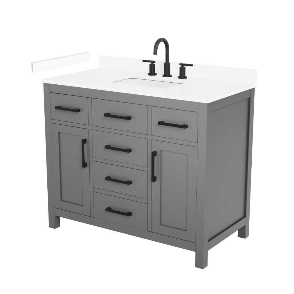 Beckett 42 in. Single Freestanding Dark Gray Bath Vanity with Top price history on PriceWatchPro