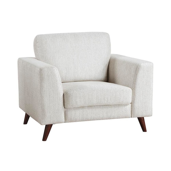 Lazzara Oberon Silver-Cloud Chenille Upholstery Arm Chair